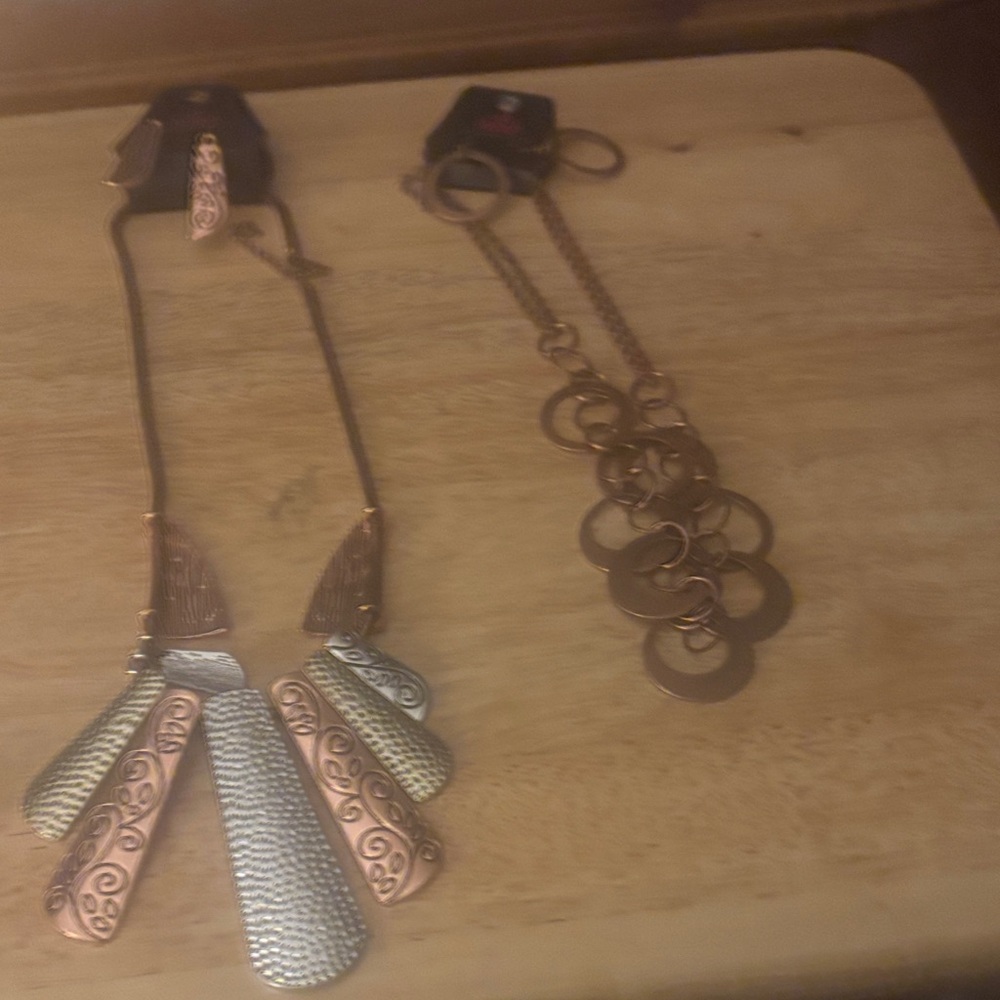 NWT-Copper and Silver Tone Necklace Set